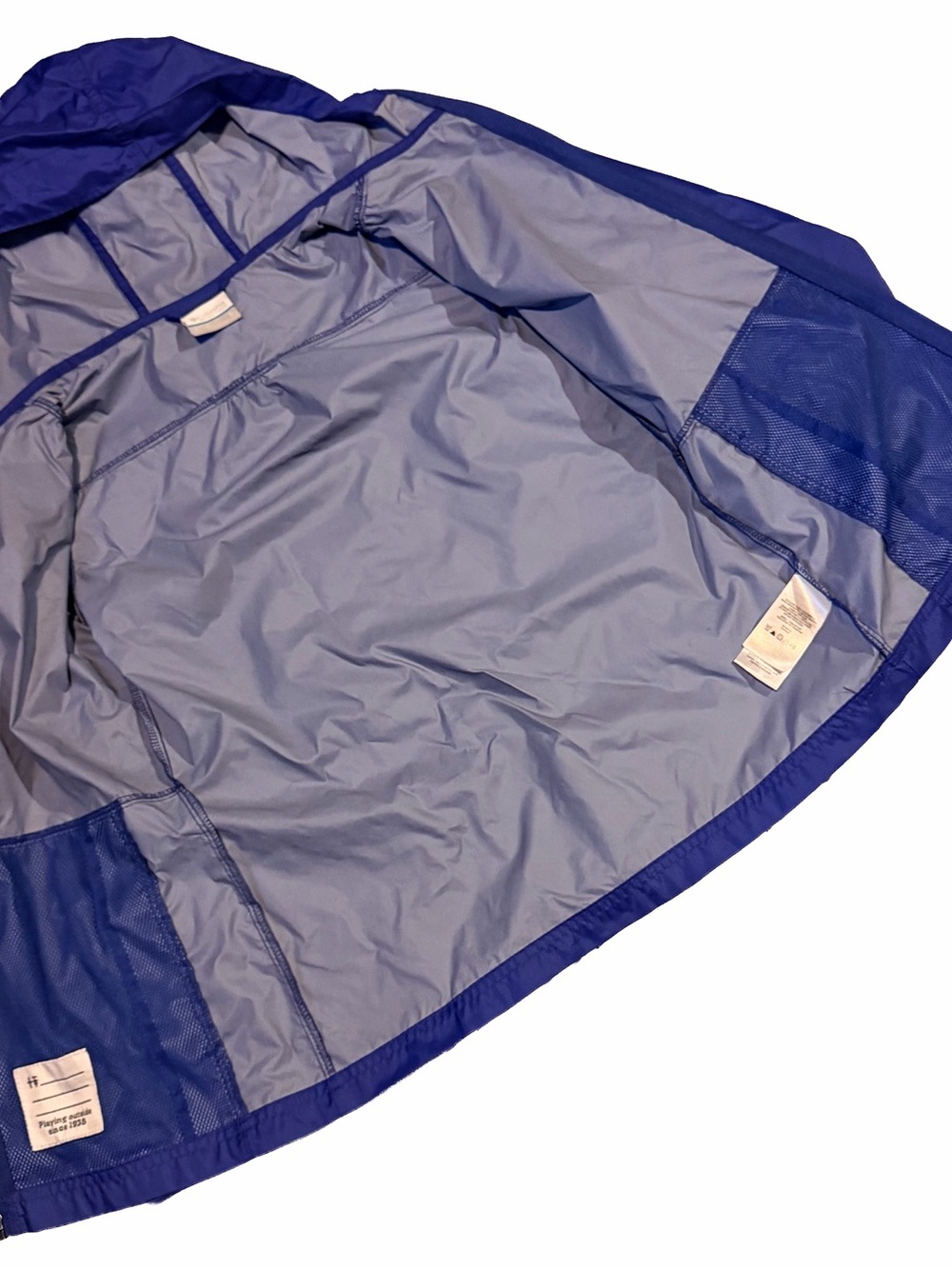 Columbia Youth Girls Hooded Rain Jacket - Royal Blue - Size Large (L) Light Coat - Picture 4 of 10